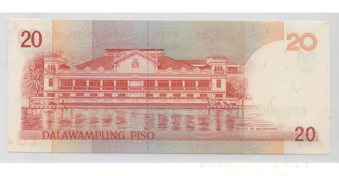 Filipinai 2008 20 pesų EXTRA ŽEMAS numeris FT000010 UNC !