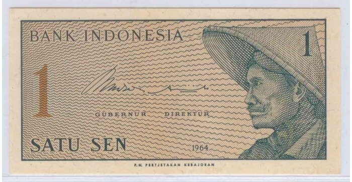 Indonezija 1964 1 satu sen UNC