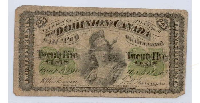 Kanada Dominion of Canada 1870 25 cents F