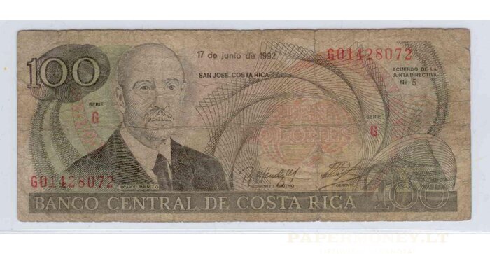 Kosta Rika 1992 100 colones F