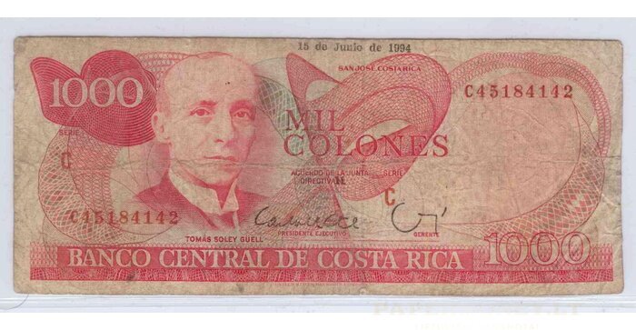 Kosta Rika 1994 1000 colones F