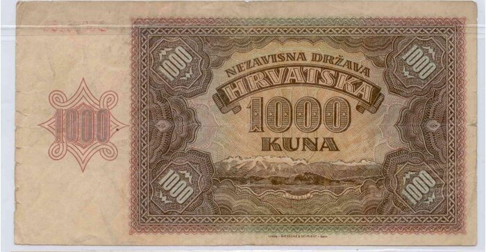 Kroatija 1000 kunų 1941 VF
