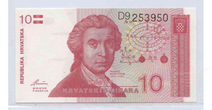 Kroatija 10 dinarų 1991 UNC
