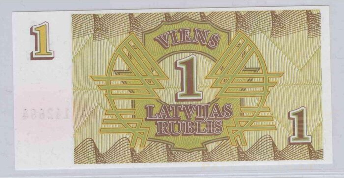 Latvija 1992 1 rublis prefix AA UNC