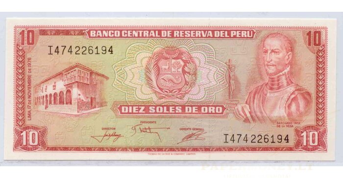Peru 1976 10 soles UNC