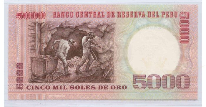 Peru 1985 5000 soles UNC