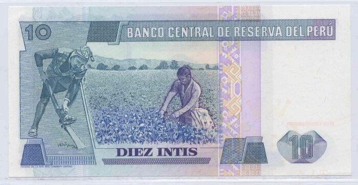 Peru 1986 10 intis UNC