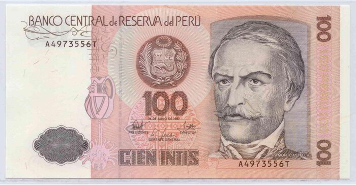 Peru 1987 100 intis UNC