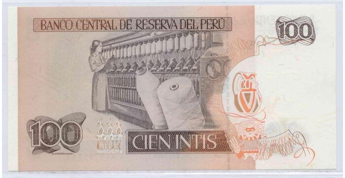 Peru 1987 100 intis UNC