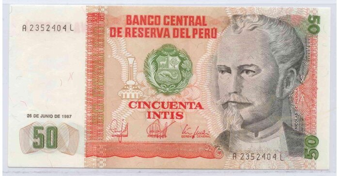 Peru 1987 50 intis UNC