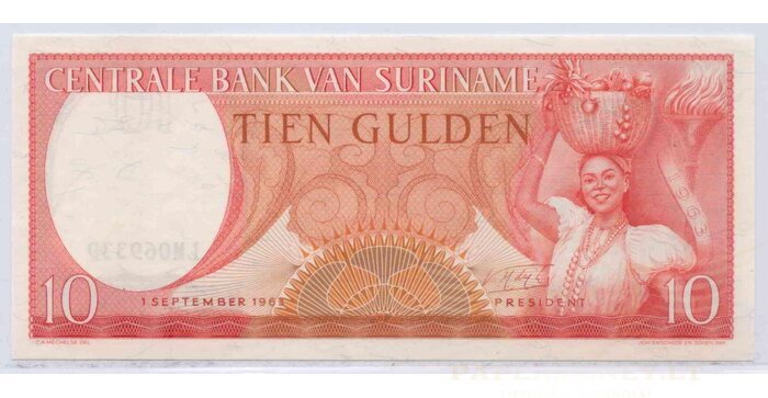 Suriname 1963 10 gulden UNC