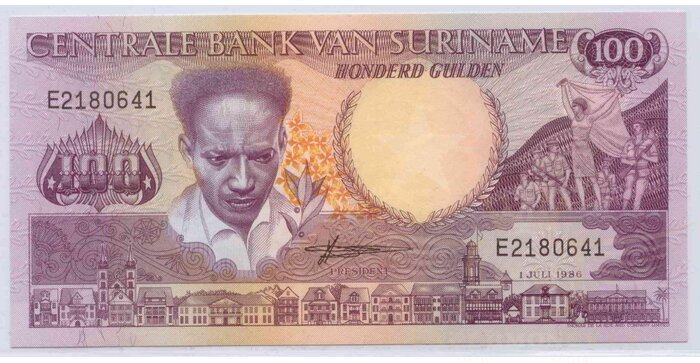 Suriname 1986 100 gulden UNC