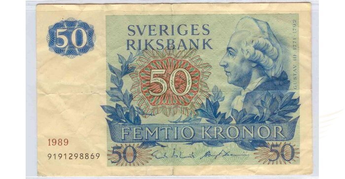 Švedija 1989 50 kronų VF