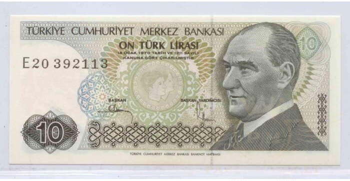 Turkija 10 lirų UNC