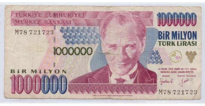 Turkija 1970 1000 000 lirų VF