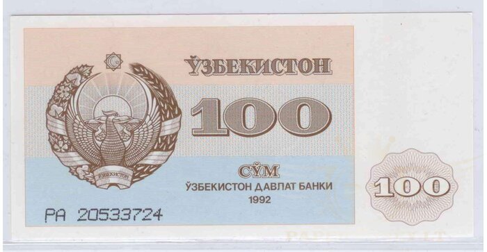 Uzbekistan 1992 100 sum UNC